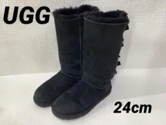 UGG シープスキンブーツ BAILEY BOW ブラック　24cm