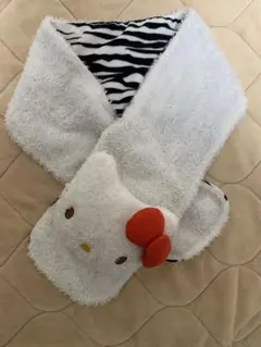 【サンリオ公式】ハローキティ ふわもこ マフラー ゼブラ柄 裏地