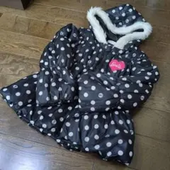 しまむら　Barbie 水玉模様ダウンコート 120cm