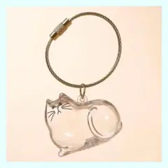 猫 毛玉入れ 茶 猫毛キー　ホルダー 透明収納ボックス ペット用品1Bのサムネイル