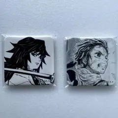鬼滅の刃 ダイニング　台本表紙イラストスクエア缶バッジ　冨岡義勇 3点セット 鬼滅の刃 ダイニング 台本表紙イラスト スクエア缶バッジ 冨岡義勇