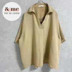 アースミュージック&エコロジー　五分袖スキッパーシャツ　ブラウス　プルオーバー