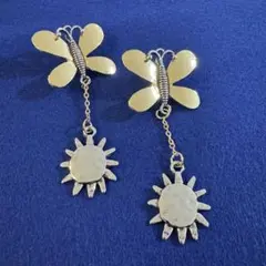 ヴィンテージ デザイン　アクセサリー　ピアス　イヤリング　蝶々　ゴールド