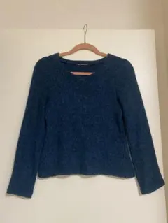 【匿名配送】日本製★ナイスクラップ★Vネック★セーター★ウール★ブルーネイビー