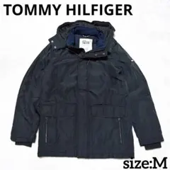 TOMMY HILFIGER フード脱着 ブラック 中綿ジャケット M相当