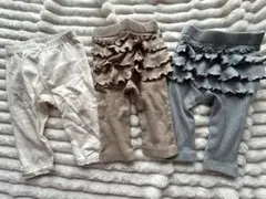 ベビースパッツ　レギンス　リブ　フリルレギンス　パンツ　ズボン 3点セット