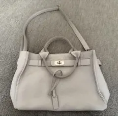 【NEW‼️】銀座かねまつ／ターンロックベルト 2way ショルダー ハンドバッグ