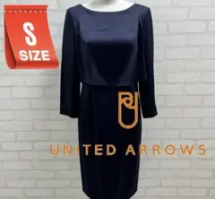 ★美品★ UNITED ARROWS ネイビー ボートネック ワンピース 日本製
