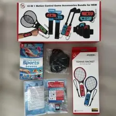 スイッチスポーツ 新品レッグバンド　10in1アクセサリー テニスラケット4本