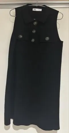ZARA ノースリーブ　ワンピース　ブラック