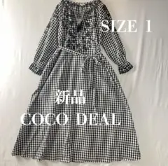 ココディール 新品タグ付 ギンガムチェック刺繍ワンピース ペチコート付