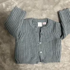 ZARA ペールブルー厚手カーディガン 12-18ヶ月
