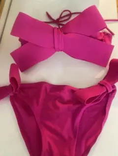 リボン付きピンクセパレート水着　中古