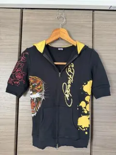 Y2K エド・ハーディーの半袖ジップアップパーカー #EdHardy #Y2Kのサムネイル