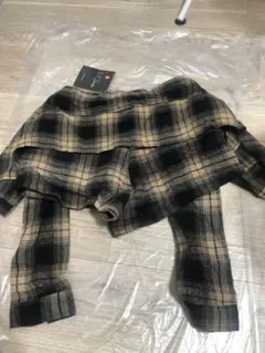 チェック柄レイヤードミニスカート