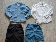 無印　ＵＶカット乾きやすいハーフパンツ　ズボン　　デニム　シャツ