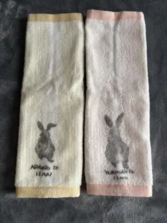 ウォシュタオル パウダー powder ウサギ柄 2枚 日本製　グラデーション