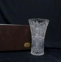 美品　ボヘミア　クリスタル　ガラス花瓶② 花入　共箱　送料込み26073002 美品 ボヘミア クリスタル ガラス花瓶② 花入 共箱 送料込み26073002