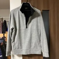 CLOSSI グレー ハーフジップ トレーナー M
