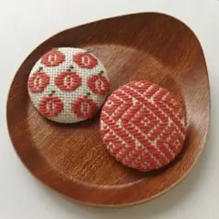 こぎん刺し　ハンドメイドブローチ