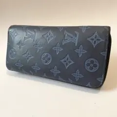 美品✨ルイヴィトン ジッピーウォレット 長財布 モノグラム シャドウ 青