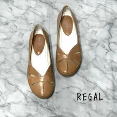 REGAL フラット パンプス スリッポン ラウンドトゥ レザー 23.5cm