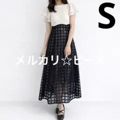 dazzlin シアーチェックコルセットワンピース ベージュ S 量産 春夏