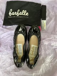 farfalle ファルファーレ　ブラック エナメル　ギャザーフラットシューズのサムネイル