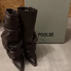 POOLDE ドレープレザーブーツ