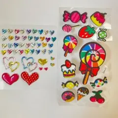 ハート　スイーツ　ぷっくり　ぷくぷく　シール　おすそ分け