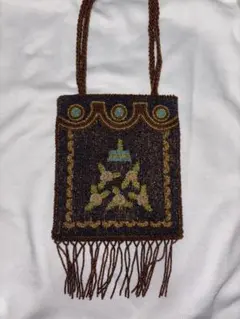 ヴィンテージ ガラスビーズ 刺繍 バッグ