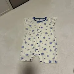 【値下】フリル袖花柄ロンパース 70サイズ