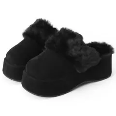 GRL 厚底ファーサボサンダル ci487 ブラック 23cm