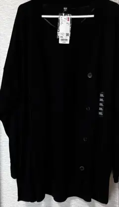【美品】UNIQLOユニクロUVカットロングカーディガンXXL ブラック薄手のサムネイル