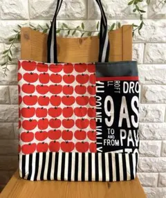 トートバッグ ハンドメイド　トマト　色ちがい　ショッピング　エコバッグ　大容量