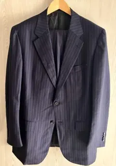 スーツ ネイビーストライプ 日本製 ストラスブルゴ