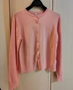 春物✨ UNIQLOサーモンピンクカーディガン、Lサイズ✨