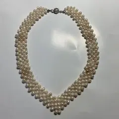 レア！新品 本物 真珠 ネックレス 編込み 首飾り 系