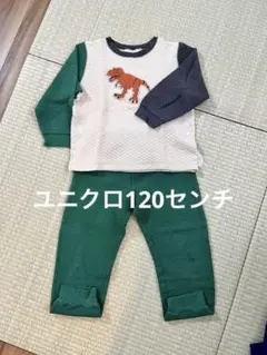 ユニクロ　長袖キルトパジャマ120センチ　アニア　恐竜
