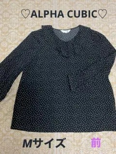 ALPHA CUBIC♡︎ドットブラウス✩︎フリル襟（Mサイズ）
