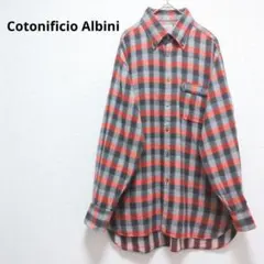 1856【Cotonificio Albini】チェック柄　ボタンダウンシャツ