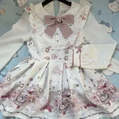 LIZLISA リズリサ アフタヌーンティー柄 セットアップ ホワイト 白