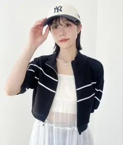 Heather ショートラインジャケット（半袖） ブラックのサムネイル