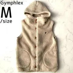 ジムフレックス ボア ベスト フード くるみボタン オフホワイト Mサイズ