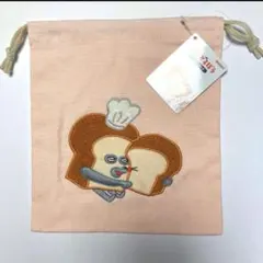 新品　パンどろぼう サガラ刺繍巾着　ピンク　サンスター文具のサムネイル