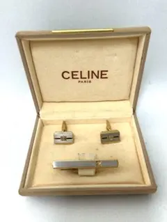 CELINE セリーヌ　カフス　タイピン　セット　ゴールド　ロゴのサムネイル