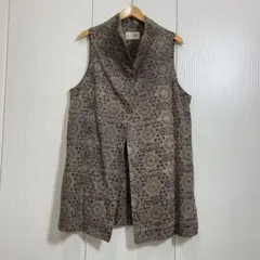 美品 GAYA ガヤ 天然染め コットン ロングベスト 羽織り