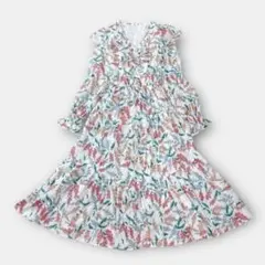 【極美品】チェスティ⭐️ワンピース 花柄 ビッグカラー フリル リボン パール