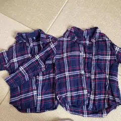 UNIQLO チェック柄 長袖シャツ 110 120 2枚セット