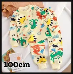 100 キッズ　恐竜パジャマ トップス ボトムス こども 男の子 長袖